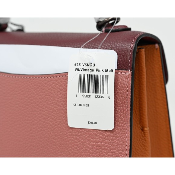 COACH TABBY 20 Top Handle Crossbody Vintage Pink Colorblock Leather 635 NWT $395 - Picture 9 of 12
